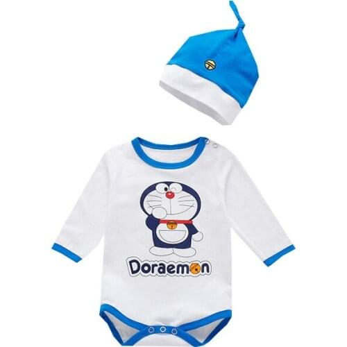 New pure cotton baby clothes in autumn and winter of 2019 new baby clothes climbing clothes one piece pure cotton khaki cartoon