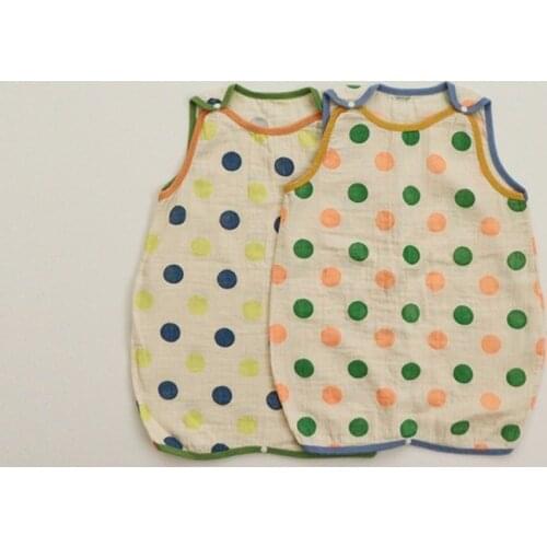 MILANCEL 2021 Summer New Baby Sleepwear Newborn Korean Dot Pajamas Sleeveless Loose Infant Sleeping Bag