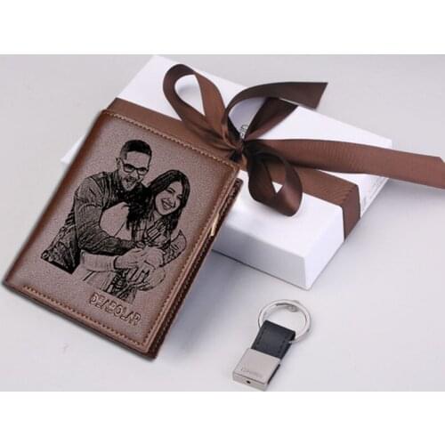 Gift for Men Purses and Handbags Luxury Designer Zipper Coin Pocket Personalized Engraved Photo Gifts for Husband/Him/Father