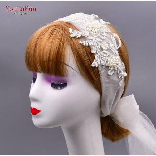 YouLaPan WS L03 Veils Headband Bridal Wedding Beaded Embroidery Flower Girl Wedding Headband Headwear for Wedding Baby