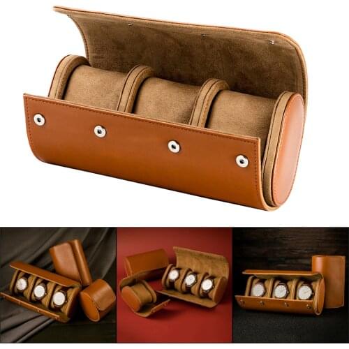 PU Leather Watch Box Jewelry Bracelet Earrings Organizer Holder Traveling