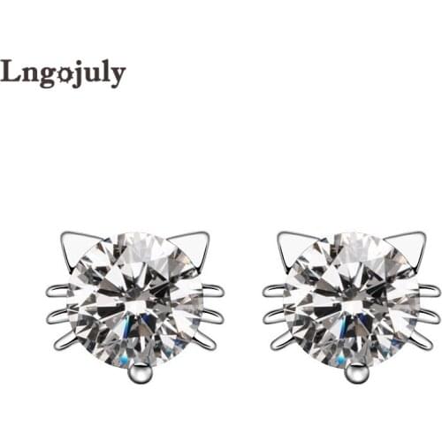 Pure 100% 925 Sterling Silver Fine Jewelry Cat Saudi Earrings For Women Girlfriend Anniversary Earring Silver 925 Jewelry Gifts