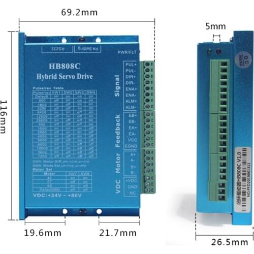 Nema 23 Closed Loop Stepper Drive 24-80V DC Hybrid servo drive for Nema 23 1.2NM 2.2NM 3Nm Closed Loop Motor
