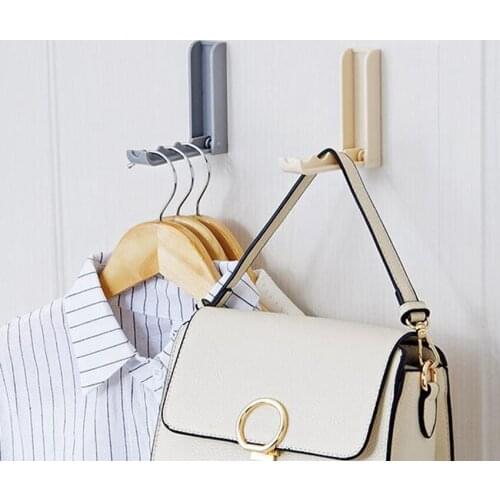 Foldable Sticky wall hanging Hook Folding Self Adhesive Towel Clothes Hanger Hooks Rotating Space Saving Racks