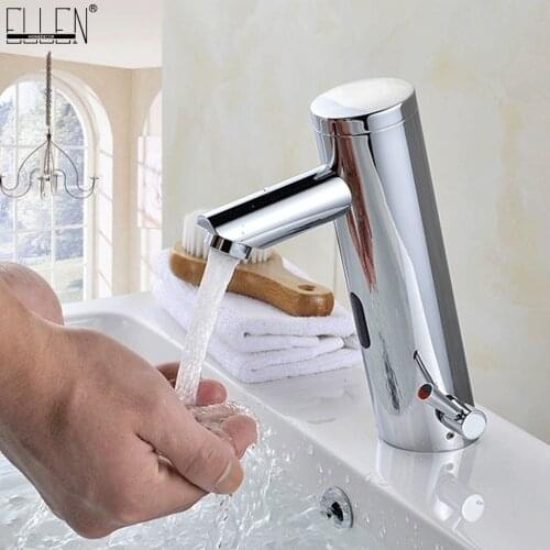 Vidric Deck Mounted Bathroom Sink Faucet Cold & Hot Hand Touch Tap Automatic Inflated Sensor Faucet Crane