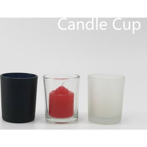 Common Glass Cup for Tealight Candle, DIY Candle Makeing Supplies, Frosted, Transparent and Black Candlestick To Hold Wax Candle