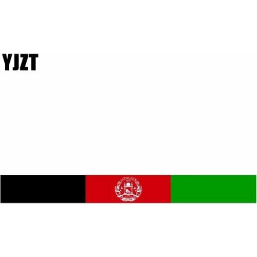 YJZT 16CM*1.7CM Motorcycle Bike Car Sticker Afghanistan Flag PVC Reflective Decal 6-0581