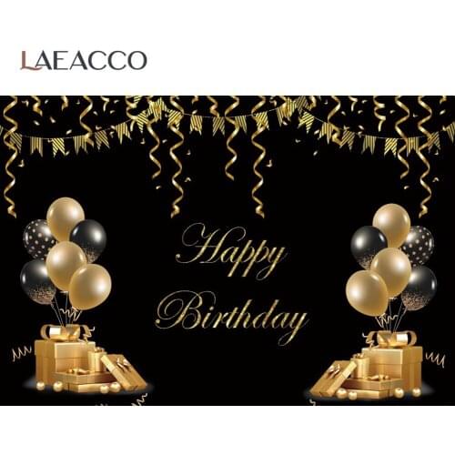 Vinyl Backgrounds For Photography Balloons Birthday Party Gift Ribbons Celebration Photophone Child Baby Photo Backdrop Portrait