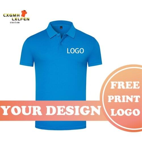 11 color POLO shirt custom summer new style unisex casual sports fiber lapel short sleeve printing DIY brand text