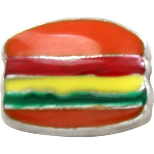 20Pcs/Lot Hamburger Alloy Floating Charms Hand-made DIY for Glass Lockets