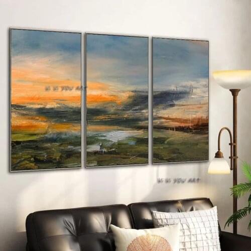 Large Handmade Sky Sunset Landscape Oil Painting Minimalist Abstract Painting Of The Sky For Living Room Modern Home Decor