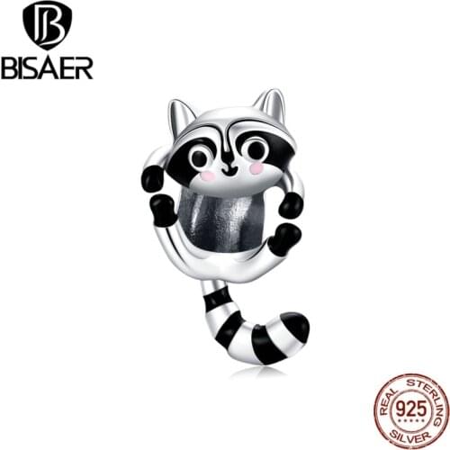 BISAER 925 Sterling Silver Dog Poodle Puppy French Bulldog Beads Charm Fit BISAER Charms Silver 925 Original Bracelet ECC1481