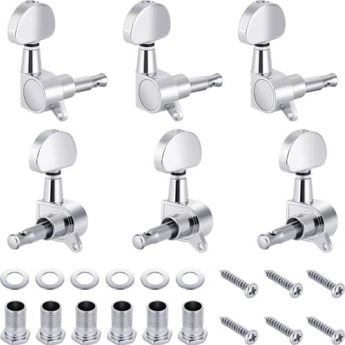 Neewer 6 Pieces Guitar Machine Heads Knobs 3 for Left, 3 Right Guitar String Tuning Pegs Machine Head Tuners for Electric Guitar