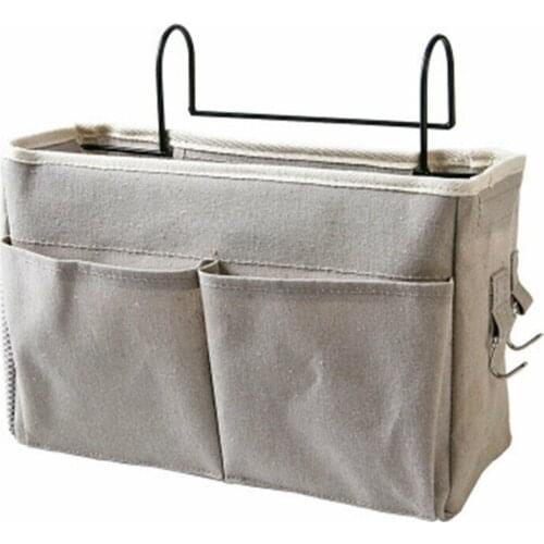 Canvas Hanging storage bag Bedside Storage Organizer Dorm Room Phone Book Magazine Storage Bag Holder with Hook