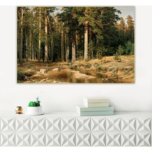 Ivan Shishkin《Mast Tree Grove》Canvas Oil Painting Art Aesthetic Poster Picture Wall Hanging Decor Home Living Room Decoration
