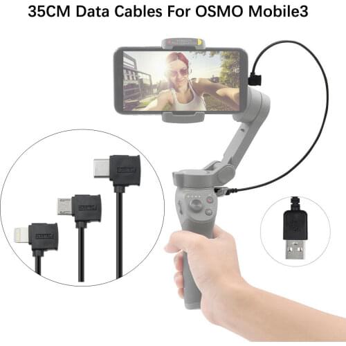 Charging Data Cable Line 35cm USB to Type C Micro Lightning for DJI OSMO Mobile3