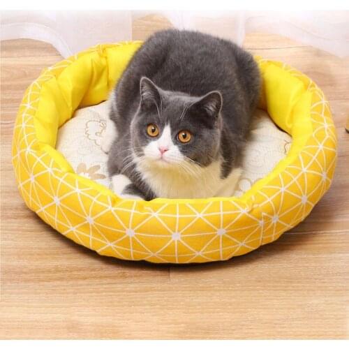 Round Dog Cat Bed Warm Soft Pet Mats Cotton Breathable Pet Nest Sleeping Mat Kennel Cushion Comfortable Pad For Dog Cat Supplies