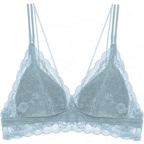 Lace Sexy Low Back Bra U Shape Backless Ultra Thin Bralette Underwear Women Lingerie Padded Wire Free Triangle Cup Bra For Lady