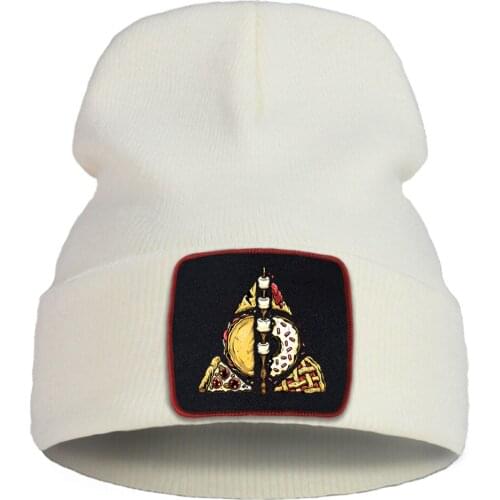 Stronger Connection Pizza Print Hot Sale Winter Hat Outdoor Thick Beanie Hat Sport Fashion Unisex Hats Flexible Creative Hats