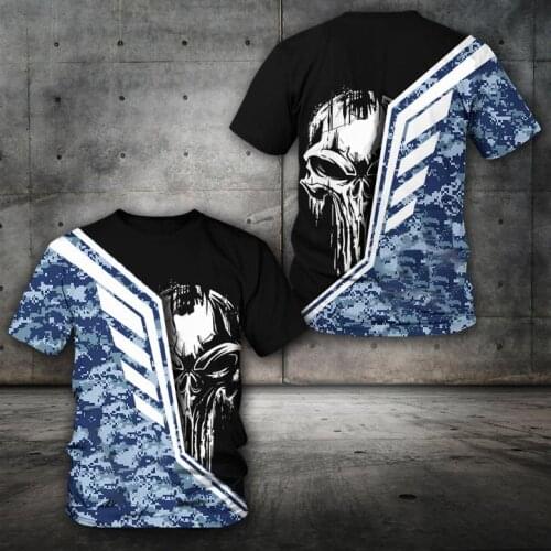 Mens and Womens Skull T Shirt Cotton Tops Short Sleeve Summer Cotton T-Shirts Extra Size Comfortable Tops Dropshipping