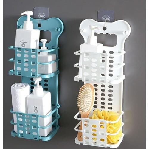 Wall Mounted Folding Storage Basket Bathroom Dirty Clothes Basket Toiletries Storage Hollow Breathable Laundry Organizer Baskets