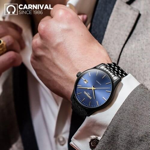 2019 new Ultra-thin simple classic men mechanical watches business waterproof watch luxury brand genuine leather automatic watch