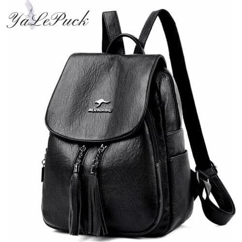 New Women Leather Backpacks High Quality Female Vintage Backpack For Girls School Bag Travel Bagpack Ladies Sac A Dos Back Pack