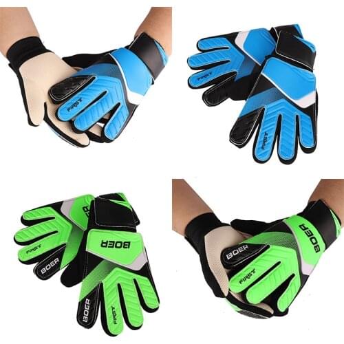 Full Finger Goalie Gloves Boys Girls Rubber Anti Slip Wrist Wrap Soccer Football Apparel For Children Football Gloves