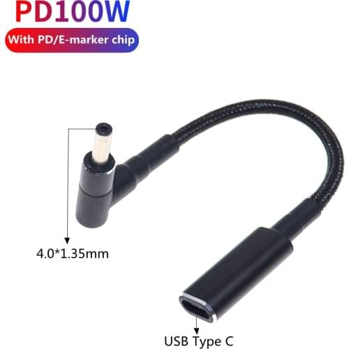 100W USB C PD to 4.0x1.35mm Plug Adapter USB Type C Fast Charging Cable Cord for Asus Zenbook UX21A UX31A UX32A UX32V UX32VD