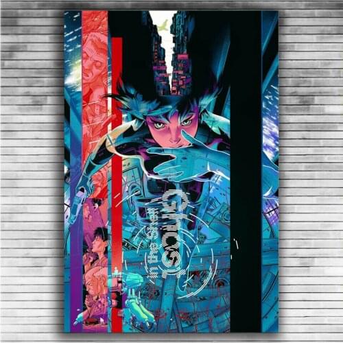 Ghost In The Shell Classic Japan Anime Hot Movie 4 Silk Fabric Wall Poster Art Decor Sticker Bright