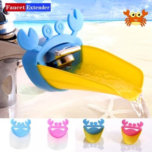 1Pcs Happy Fun Animal Baby Kid Cartoon Faucet Extender Washing Hands Bathroom Sink Lovely Crab