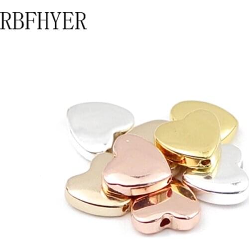 RBFHYER Gold Silvers Peach heart Smooth Hematite Natural Stone Spacer Loose Beads For Handmade bracelet DIY Charm Jewelry 8mm