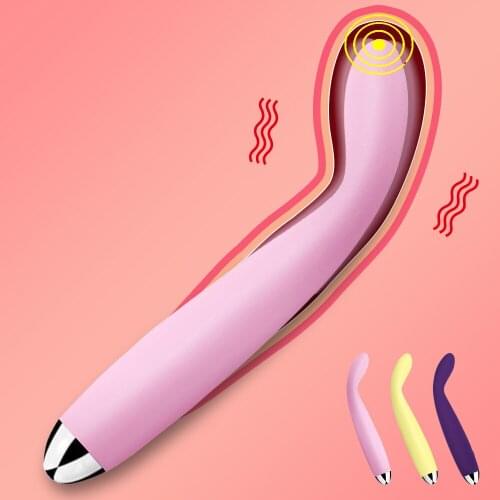 G spot Wand Vibrator with Curved Tip Waterproof Multi Speed Sex Toy for Women Silicone Waterproof USB Recharge AV Stick Vibrator