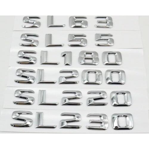 Black & Silver Rear Trunk Emblem Logo Sticker for Mercedes Benz R129 R230 R231 SL55 SL63 SL65 SL230 SL250 SL500 SL550 SL600