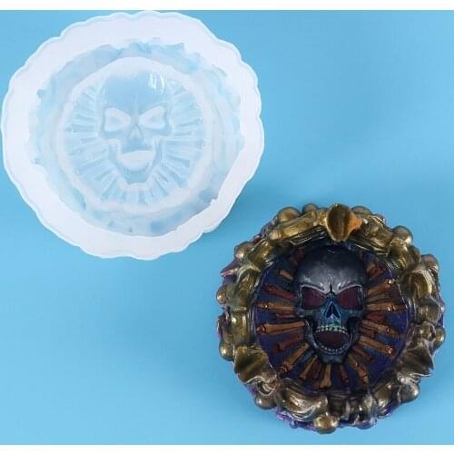 Skull Ashtray Epoxy Resin Mold Cigarette Holder Silicone Mould DIY Crafts Jewelry Soap Plaster Casting Mold