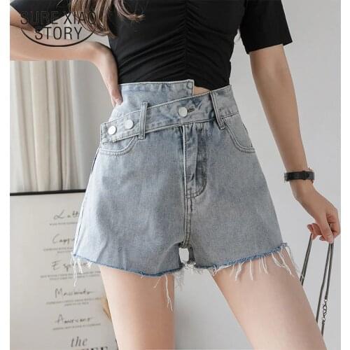 2021 Blue Jeans Shorts for Women Summer New Wide Leg Vintage Denim Shorts Women High Waist Shorts Women Short Femme 8942 50