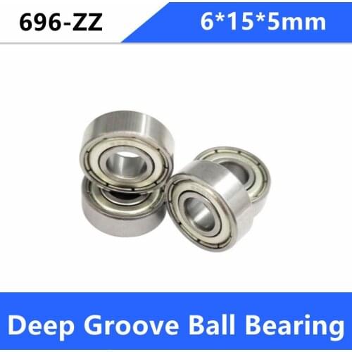 100pcs/lot 696ZZ miniature deep groove ball bearing 696-2Z 6x15x5 mm