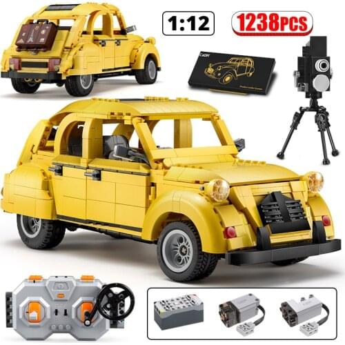 1238pcs City RC Classic Retro Sports Car Building Blocks Technical Creator Remote Control Racing Bricks Toys for Children Gifts