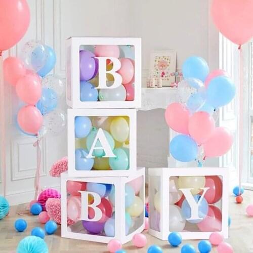30Cm Alphabet Custom Transparent Box A-Z Alphabet Name Balloon Decor Box Birthday Wedding Valentines Party Love Heart Decoration