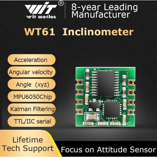 WitMotion WT61 AHRS MPU6050 6-Axis Module Digital Inclinometer, 3-Axis Accelerometer+Gyroscope, Tilt Angle& Vibration Measure