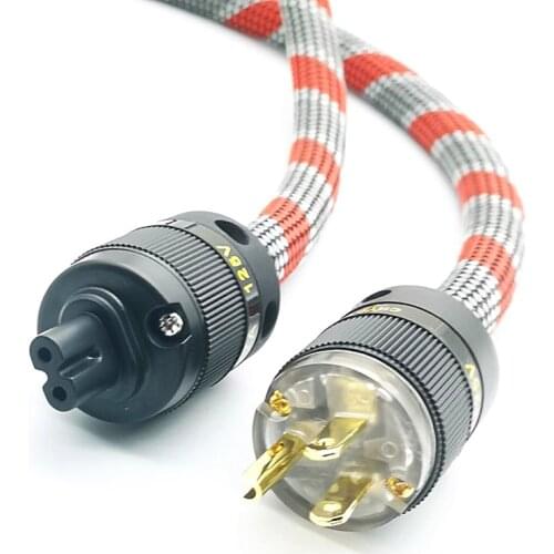 AHSY HIFI Power Cable Series Silver Plated With US Power Plug Figure 8 IEC Female Socket Audiophile HIFI Power Cable