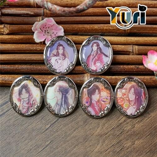Anime Tian Guan Ci Fu TGCF Original Xie Lian Hua Cheng BL Metal Badge Pin Brooch Baji Red Rope Official Xmas Gift C