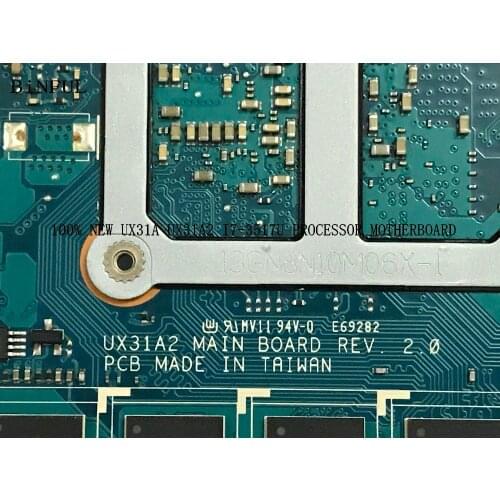 BiNFUL STOCK 100% NEW UX31A UX31A2 REV : 2.0 MAIN BOARD FOR ASUS ZENBOOK UX31A LAPTOP MOTHERBOARD I7-3517U 4GB RAM