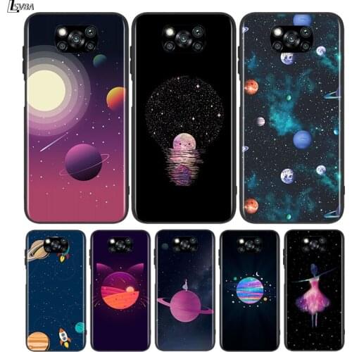 Black Cover Stars in the night for Xiaomi Mi Mix 3 A3 A2 A1 Poco M3 M2 C3 X3 X2 NFC F2 F1 CC9 CC9E Pro Phone Case