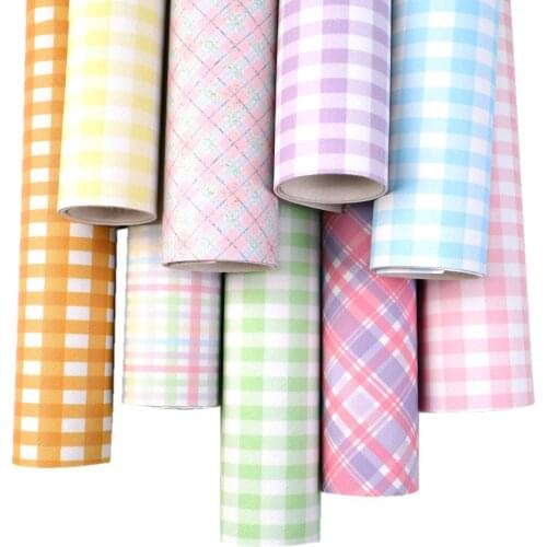 David accessories 20*33cm Plaid Crossing Faux Synthetic Leather For Bow-knot bags Wallet Phone Cover Scrapbook DIY,1Yc12833