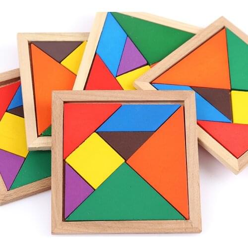 Wood Jigsaw Puzzle Preschool Early Educational Toys DIY 7 Colors Boards Develop Intelligence Manipulative Ability Jigsaw Puzzle