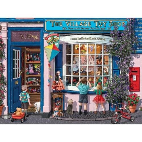 DIY Painting By Numbers Village Toy Shop Oil Coloring By Number Scenery Wall Art Canvas Picture Hand Painted Home Decoration