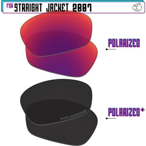 EZReplace Polarized Replacement Lenses for - Oakley Straight Jacket 2007 Sunglasses - BlackPPlus-MidnightP