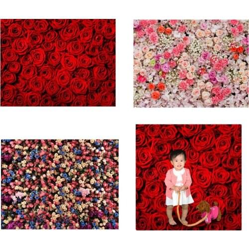 Rose Flowers Photography Backdrop Floral Wall Backgrounds Children Birthday Valentines Party Studio Photo Customized Backdrop