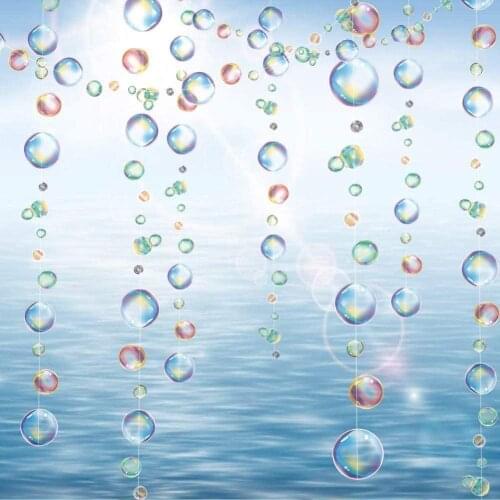 PVC Colorful Circle Bubbles Garlands for Under The Dreamy Sea Themed Rainbow Transparent Bubble Garlands Summer Birthday Party